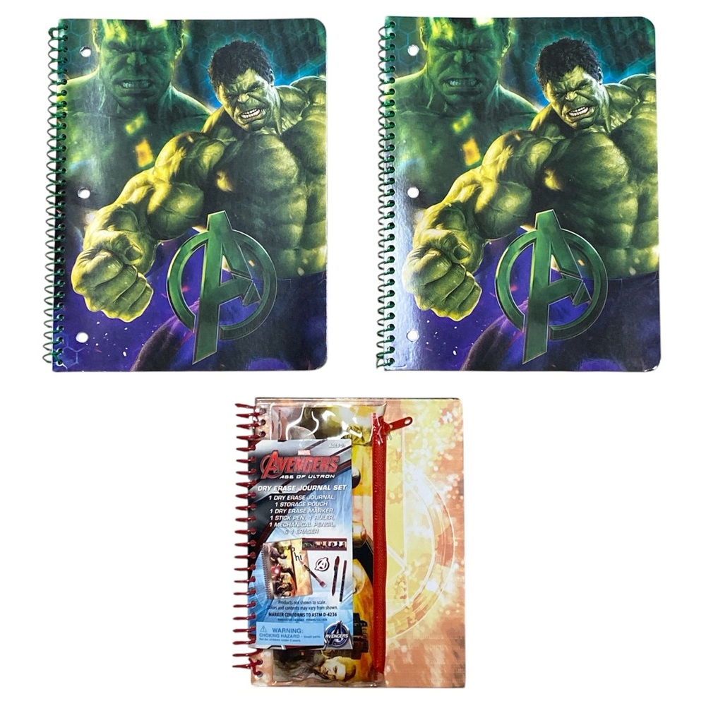 Avengers Age of Ultron Bundle Hulk Notebook 2015 Marvel Dry Erase Journal